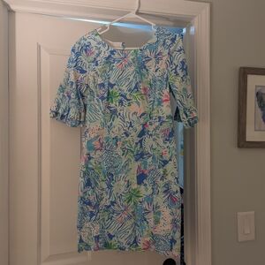 Lilly Pulitzer Blue and Green Floral Mini Dress